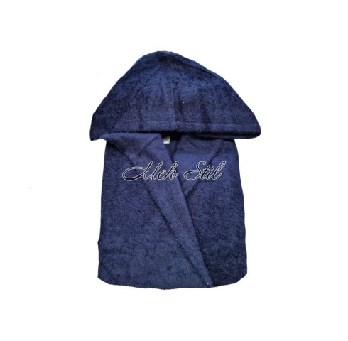 Халат за баня с качулка Аги в тъмно синьо